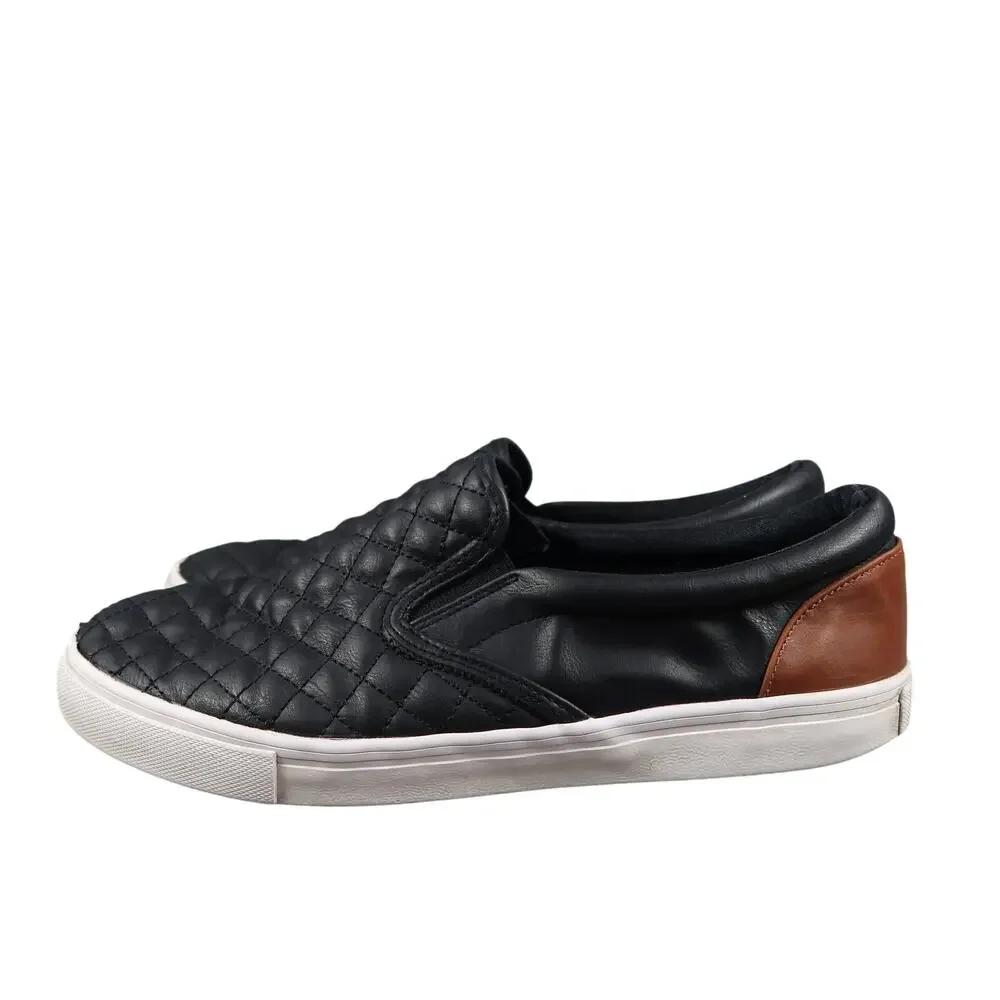 Daily Shoes Womens 11 Sneakers Slip On Quilted Black Casual Trainers Lifestyle